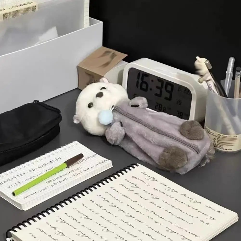 لطيف القطيفة القرش مقلمة طالب القرطاسية اللوازم المدرسية Kawaii دمية العودة إلى المدرسة حقيبة التخزين القلم حقيبة القرطاسية