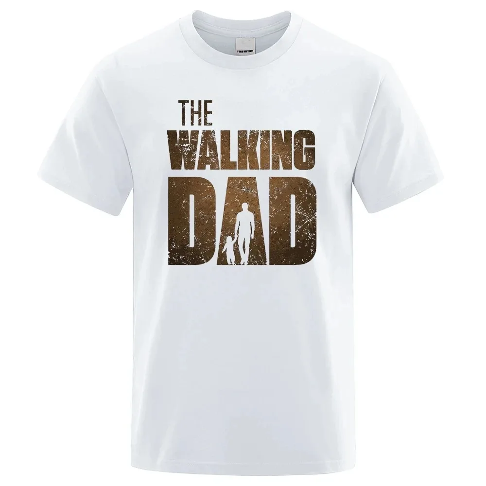 The Walking Dad Funny Street Printed T-Shirts Men Fashion Summer Tshirt Loose Oversized Cotton Short Sleeves Hip Hop Tees 80211