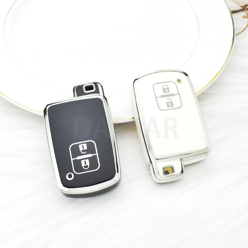 2 زر حامل من البولي يوريثان شل لتويوتا كامري RAV4 أفالون أوريس 2 3 4 أزرار الذكية بدون مفتاح حامل حامي غطاء مفتاح السيارة حقيبة