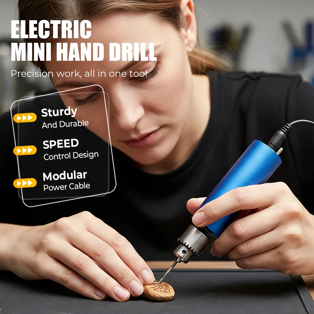 

Электрическая мини-шлифовальная машина 220В, 13000 об/мин, с бесступенчатой регулировкой скорости, многофункциональная, для полировки и гравировки, ручная дрель