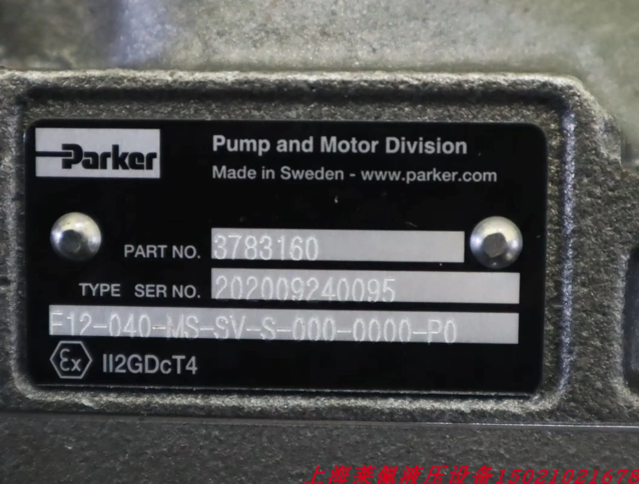 3783160 F12-040-MS-SV-S-000-0000-P0 Parker Plunger Motor