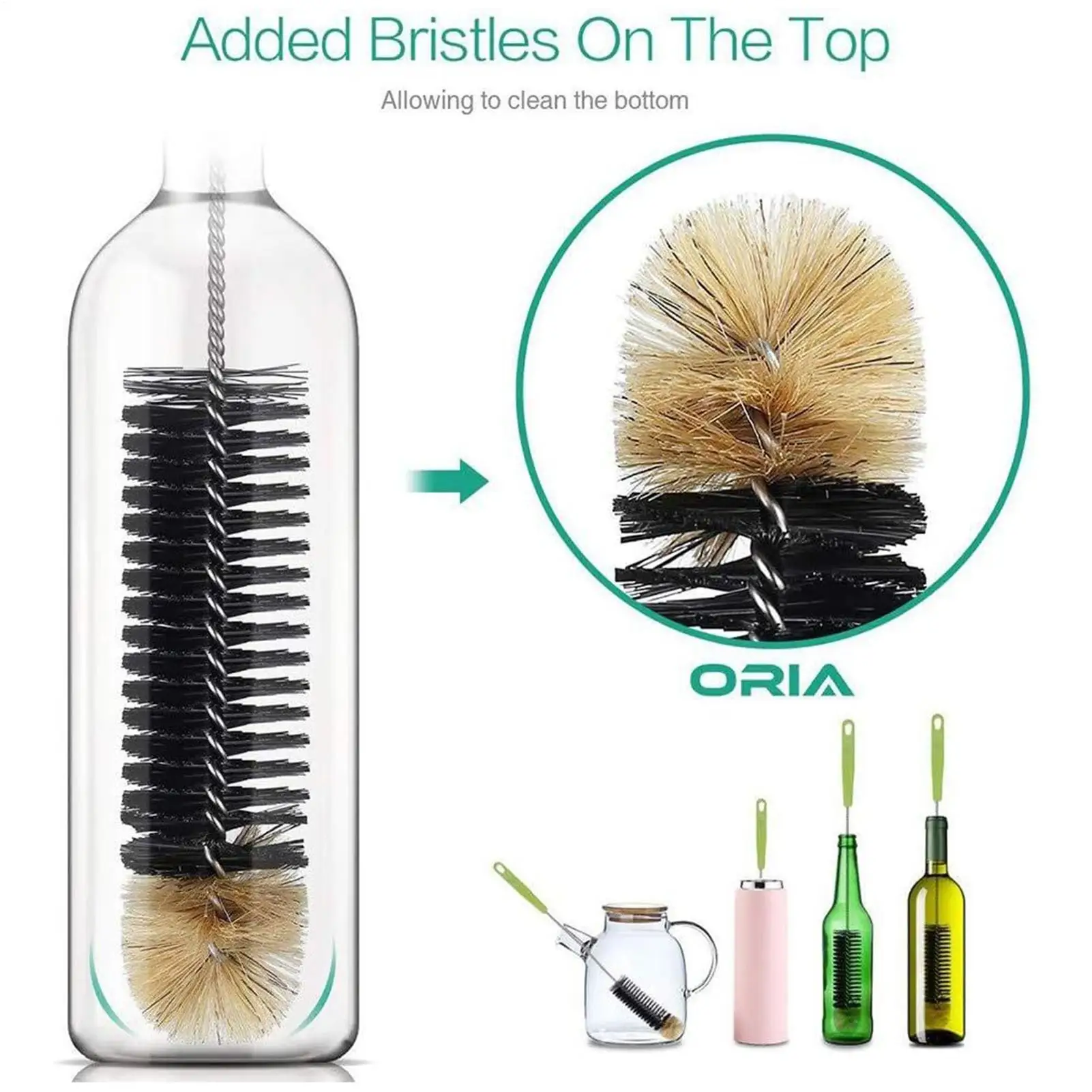 

Baby Bottle Brush Mug Cleaner For Kitchen Scratch-Resistant Cup Brush For Narrow Neck Wine Beer Decanter Baby Bottles Travel