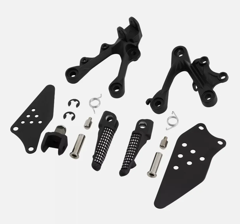 EU quality motocycle Front Foot Pegs Footrest Bracket Set Floorboard Kits For KAWASAKI Ninja ZX6R 2009-23 ZX636 2013-2023 2016