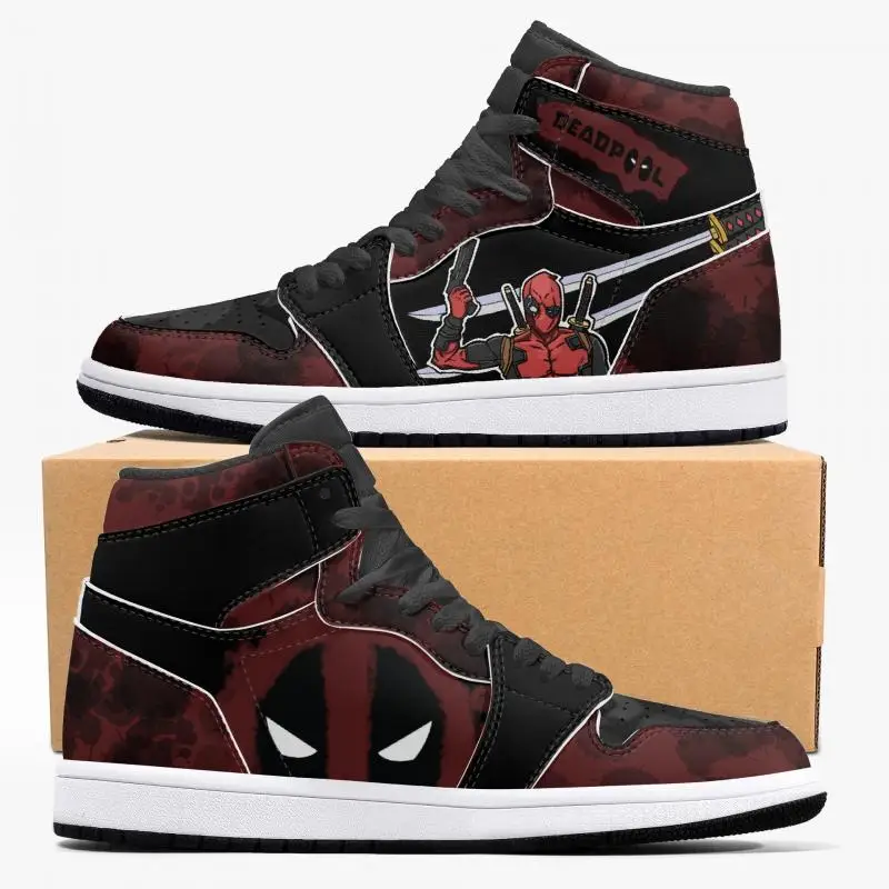 

Superhero Series Deadpool Spider-Man High-Top Sneakers Captain America Retro Classic Boys and Girls Shoes Gift