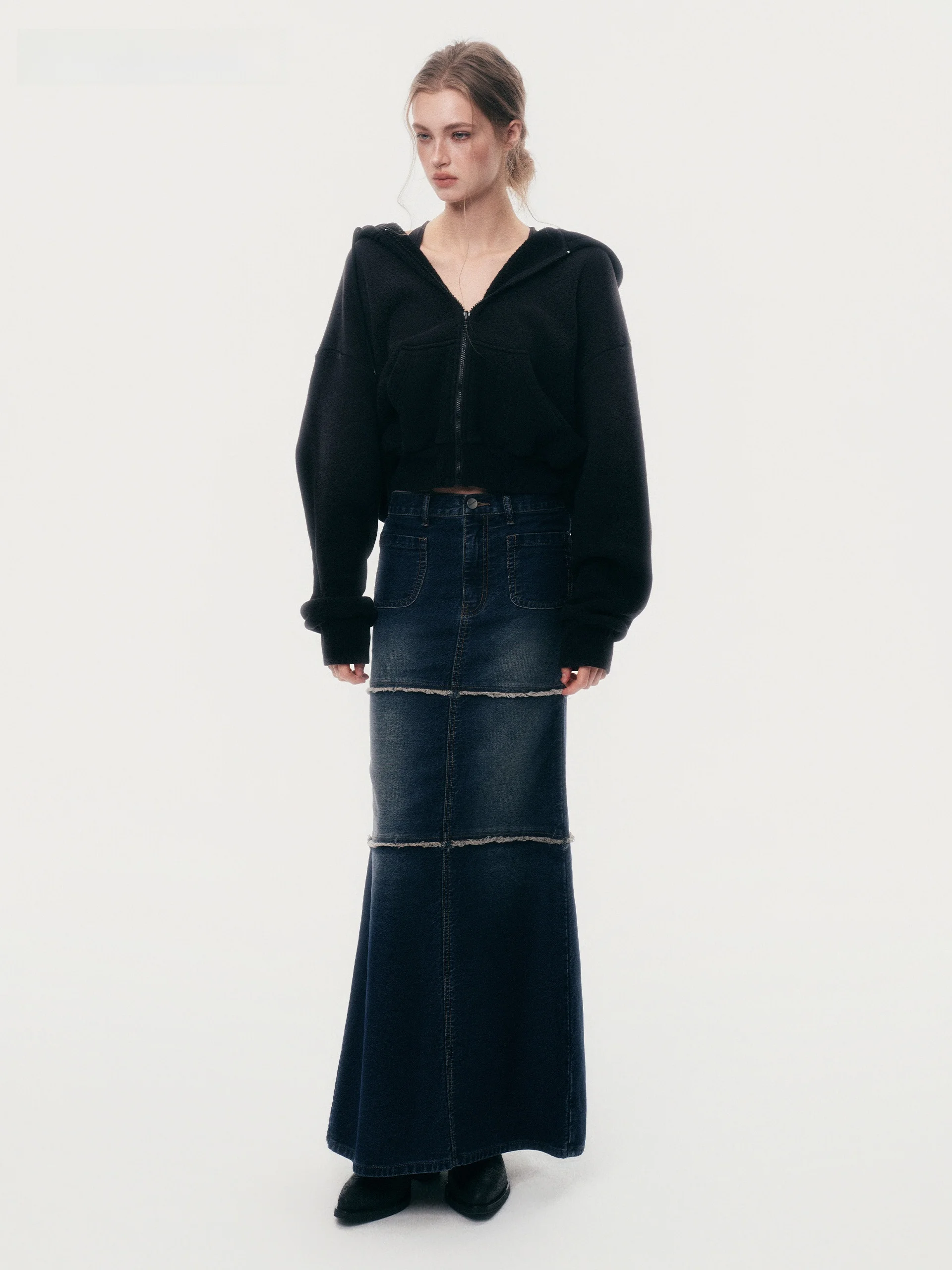 

Ретро джинсовая юбка-рыбий хвост с разрезом JOURJOUR, женская, со средней талией, из хлопка, повседневная, винтажная