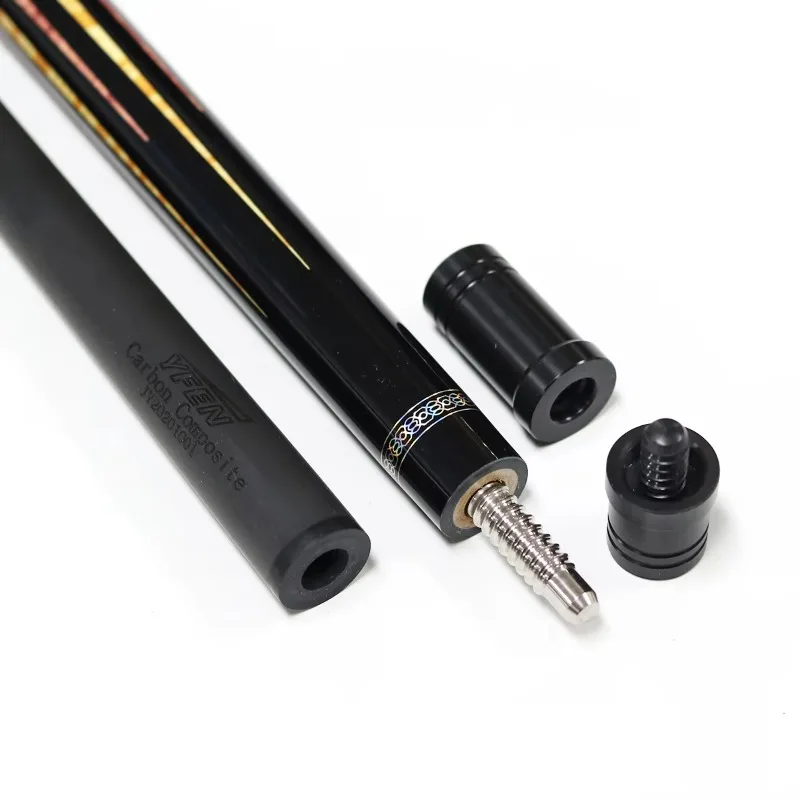 Economy Cue Set Premium 1/2 High-Tech 58\" Carbon Fiber Shaft Pool Cue Ebony Butt Stainless Steel YFen Cue Bag Extension - view 2