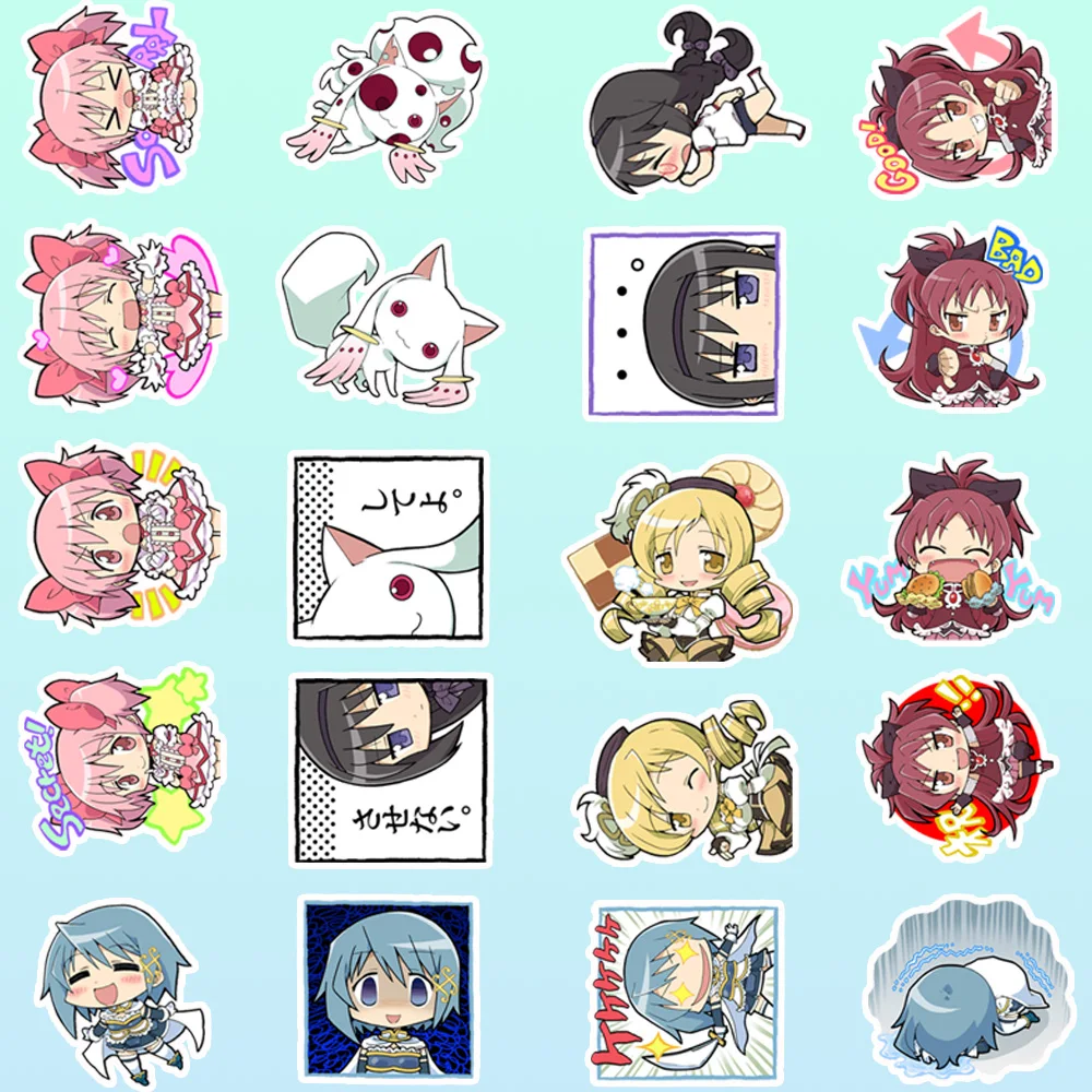 40 Stück Puella Magi Madoka Magica Cartoon-Aufkleber im handgezeichneten Stil – DIY-dekorative Aufkleber für Handyhüllen und Kinderstudios
