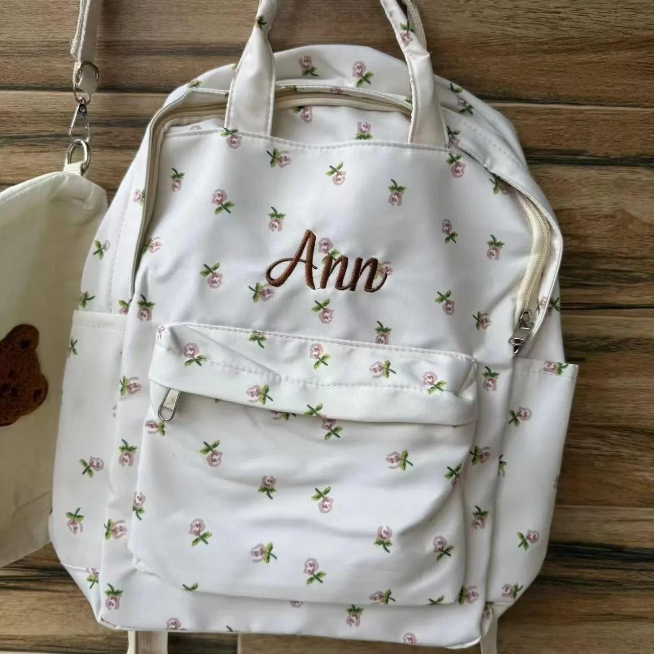 Handmade Customized Unique Flower Backpack for Campus Couple Back to School Outdoor Kindergarten Holiday Gifts