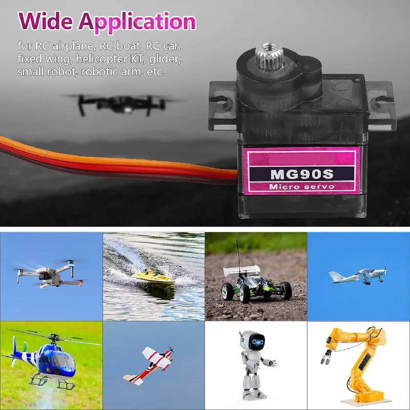 1/5/10pcs MG90S 9g Metal Gear Micro Tower Pro Servo Upgraded SG90 Digital Micro Servos for RC Vehicle Helicopter Boat Car Models