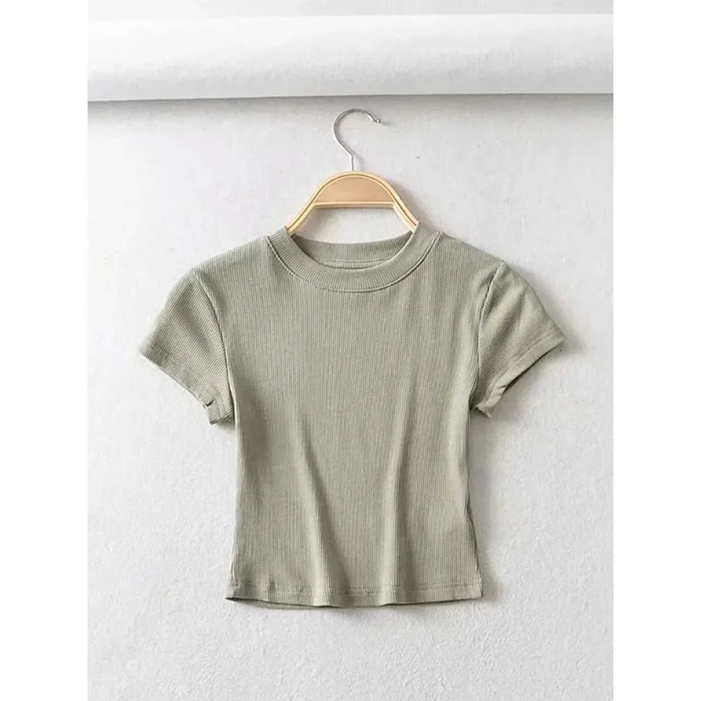 T-shirt élastique une-ne ort-sav pour femmes, Sexy, coupe cintrée, polyvalent, tenue décontractée, confortable, respirant, toutes saisons, été