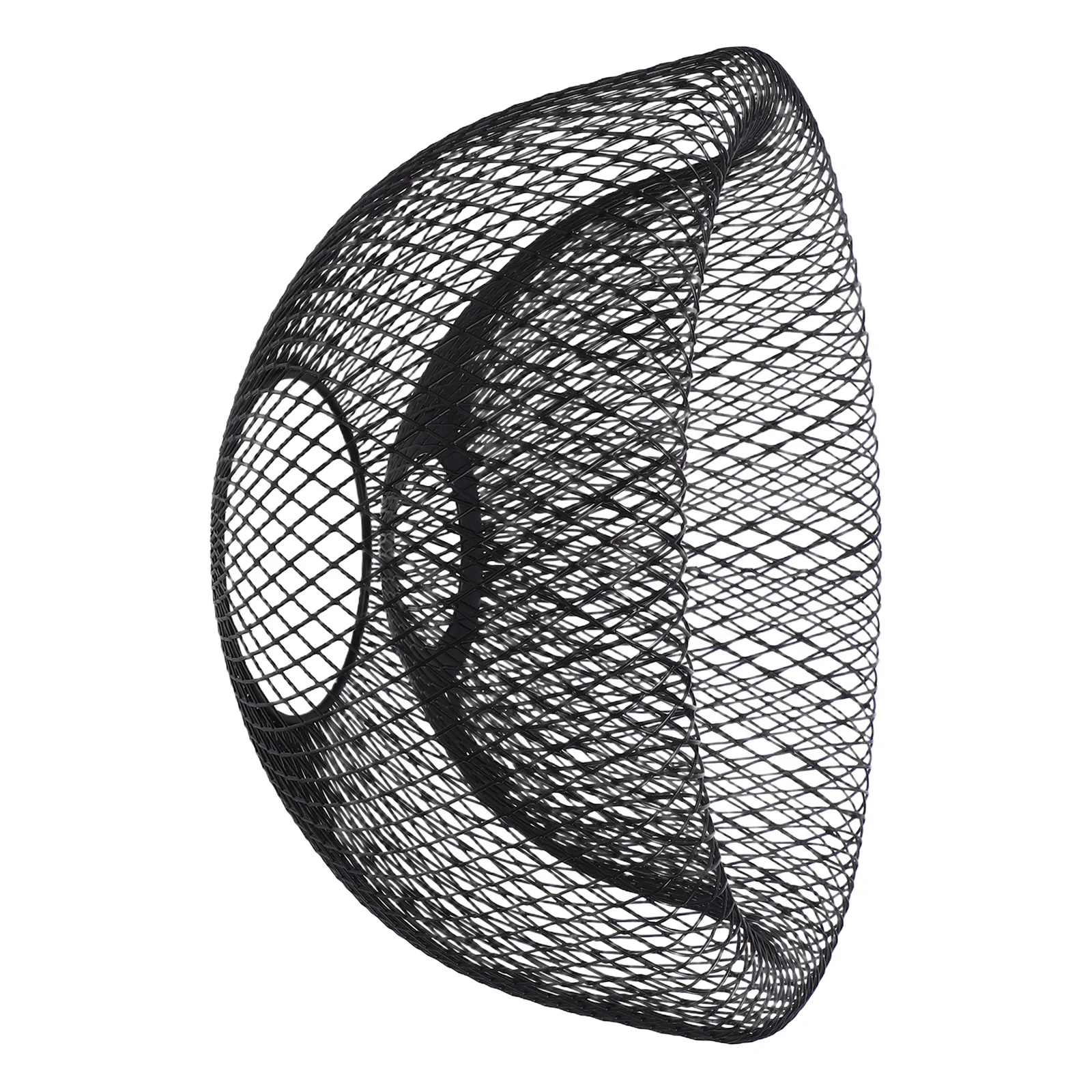 

Modern Black Wire Mesh Lamp Shade 42Mm Hole Double Layer Hollow Metal Cage Wall Lamp Cover for Living Room Bedroom Dining Room