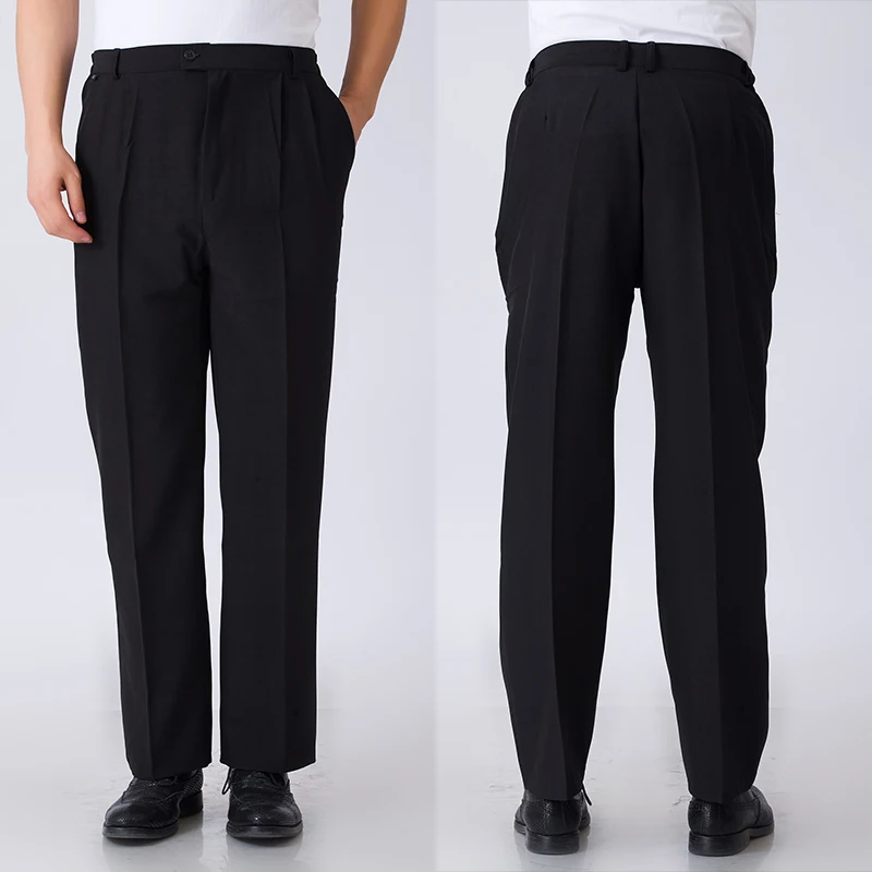 Chef Pants for Men Restaurant Kitchen Cook Trousers Hotel Bakery Cafe Waiter Semi-Elastic Work Wear Lightweight Baggy Pant