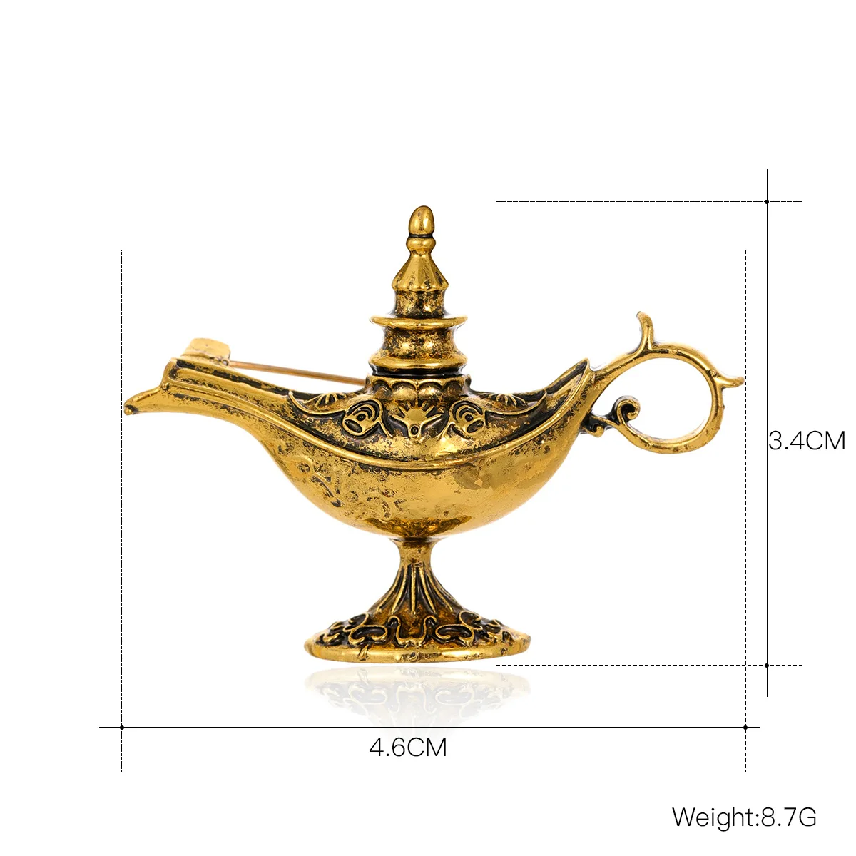 Hot Selling Retro Style Aladdin Magic Lamp Creative Brooch Exotic Pin for Men and Women Pot Type Design Pin Corsage Jewelry Gift