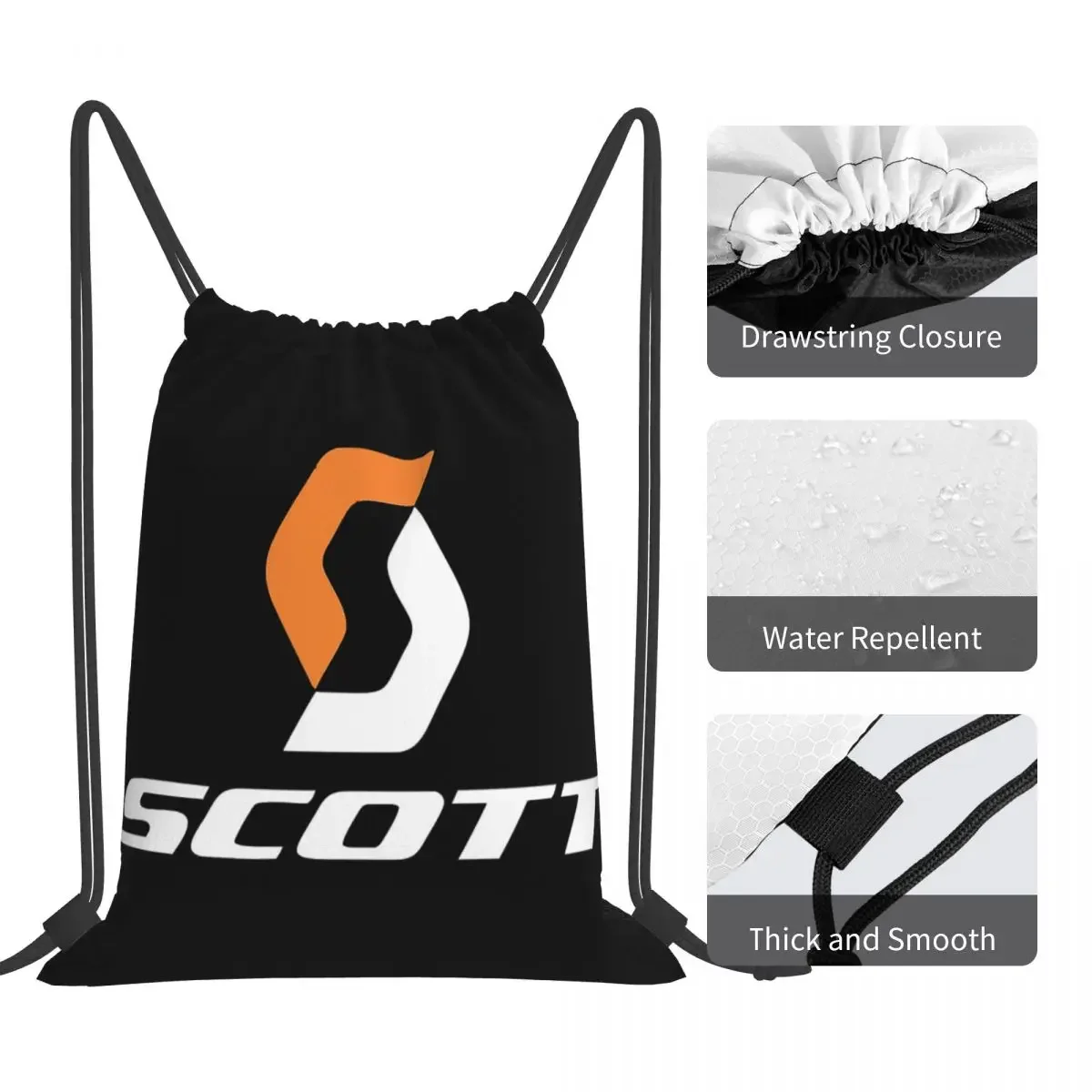 Scott Bike Logo Backpacks Multi-function Portable Drawstring Bags Drawstring Bundle Pocket Sports Bag BookBag For Travel Student