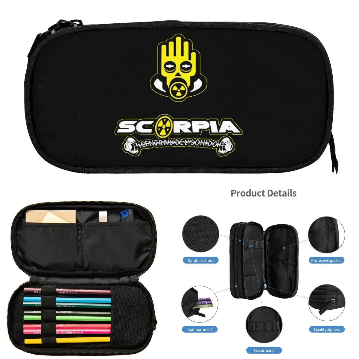 

Scorpia - пеналы Central Del Sonido для школьников, школьная коробка для ручек, сумка для карандашей, большая сумка для хранения карандашей для хранения