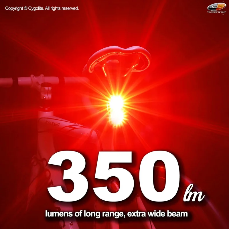 350 & 250 Lumen Bicycle Taillight Models–7 Night & Daytime Modes–User Tunable Speeds- Small & Durable–IP64 WaterResistant–