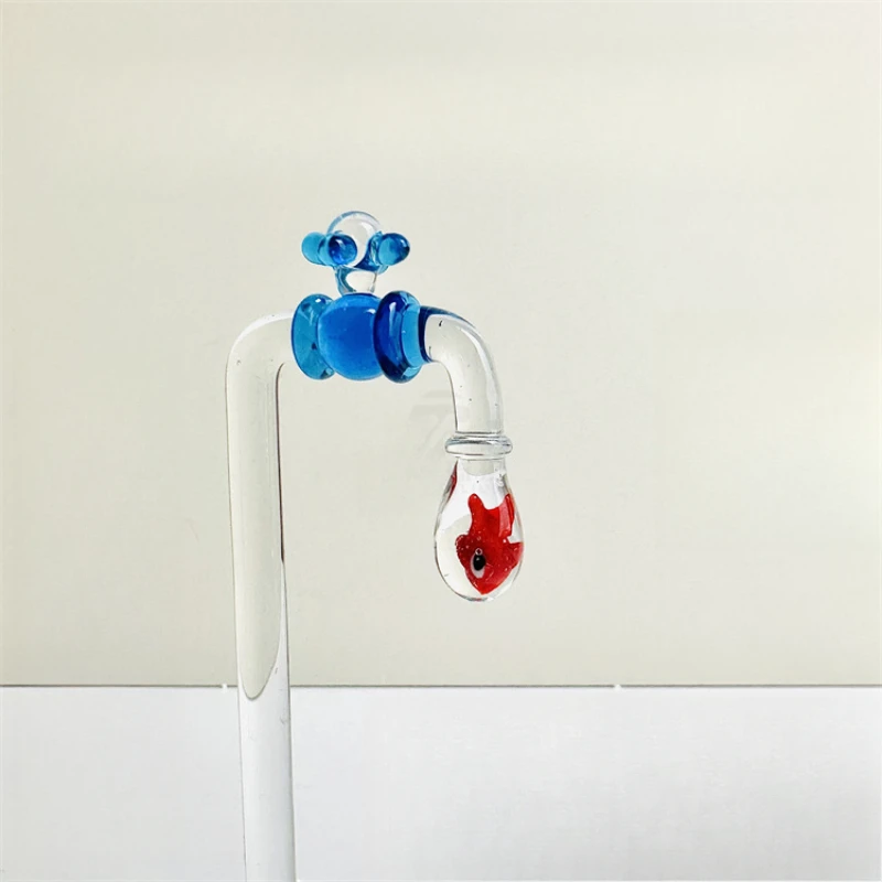 Handmade Faucets Glaze Ornaments Creative Fish Tank Figurines Funny Cat Home Decor Original Design Desktop Accessories 2025 New