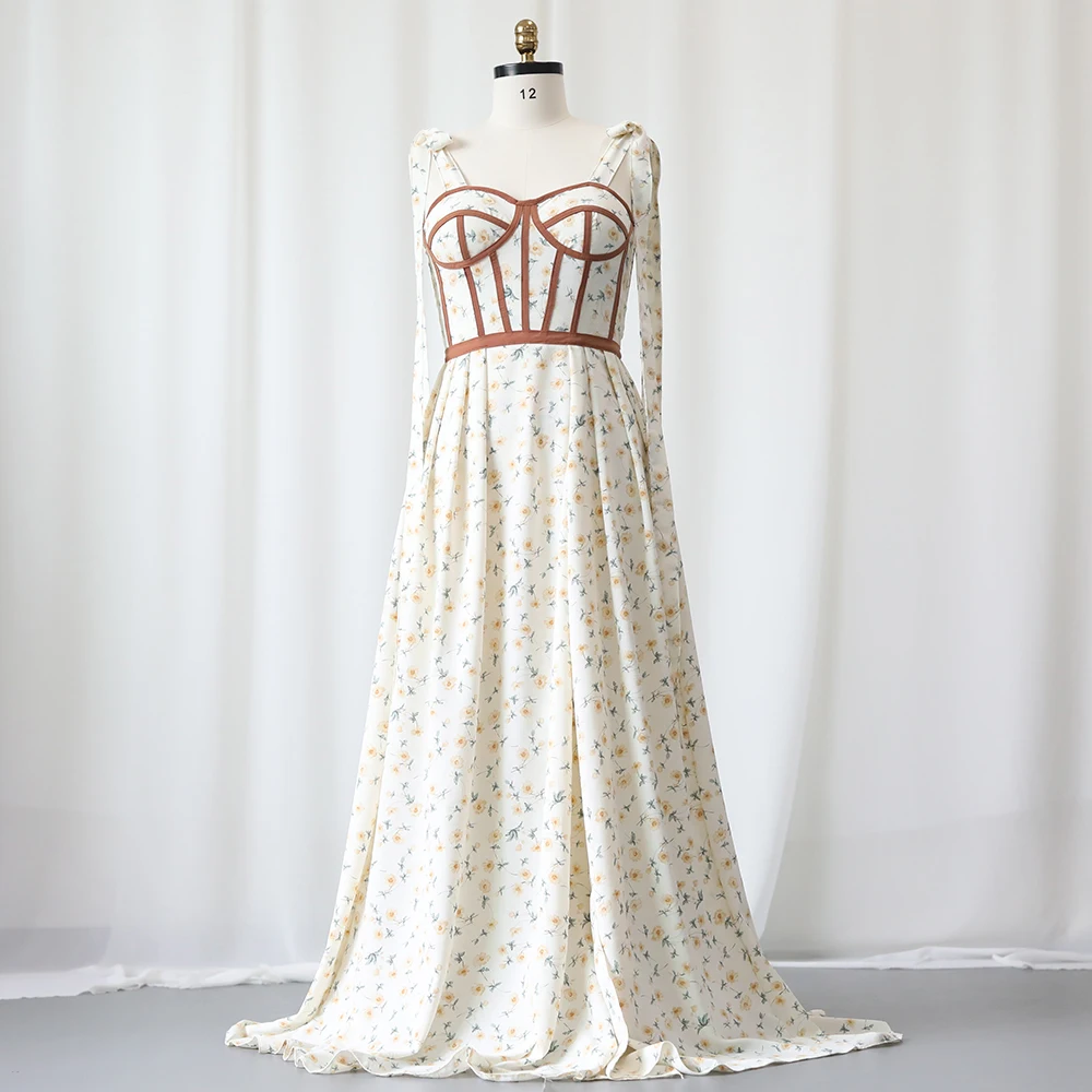 

Elegant Floral Maternity Dress Photo Shoot Chiffon Woman Dress Bow Straps Adjustable Bust For Baby Show Gowns Pregnancy Clothing