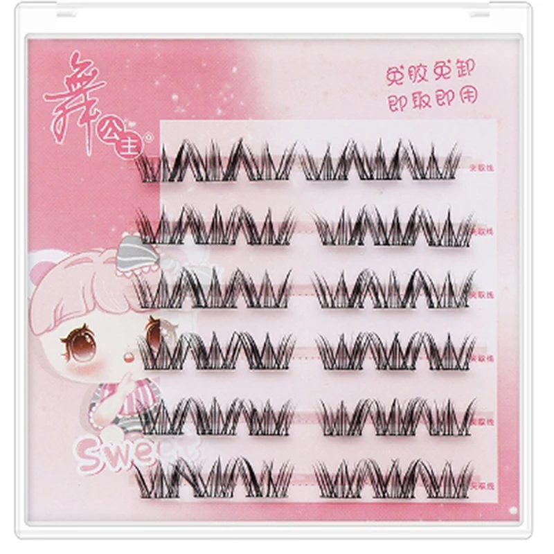 Nieprzylepne sztuczne rzęsy samoprzylepne DIY segmentowe przedłużanie rzęs anime narzędzie powiększające oczy