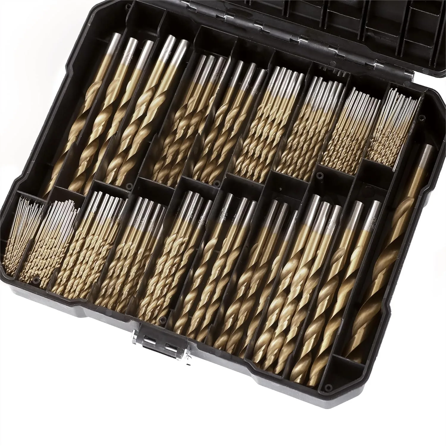 

230 Pcs Drill Bit Set, 135° Tip Titanium Coated HSS Twist Drill Bits for Metal, Wood, Plastic, with Hard Storage Case