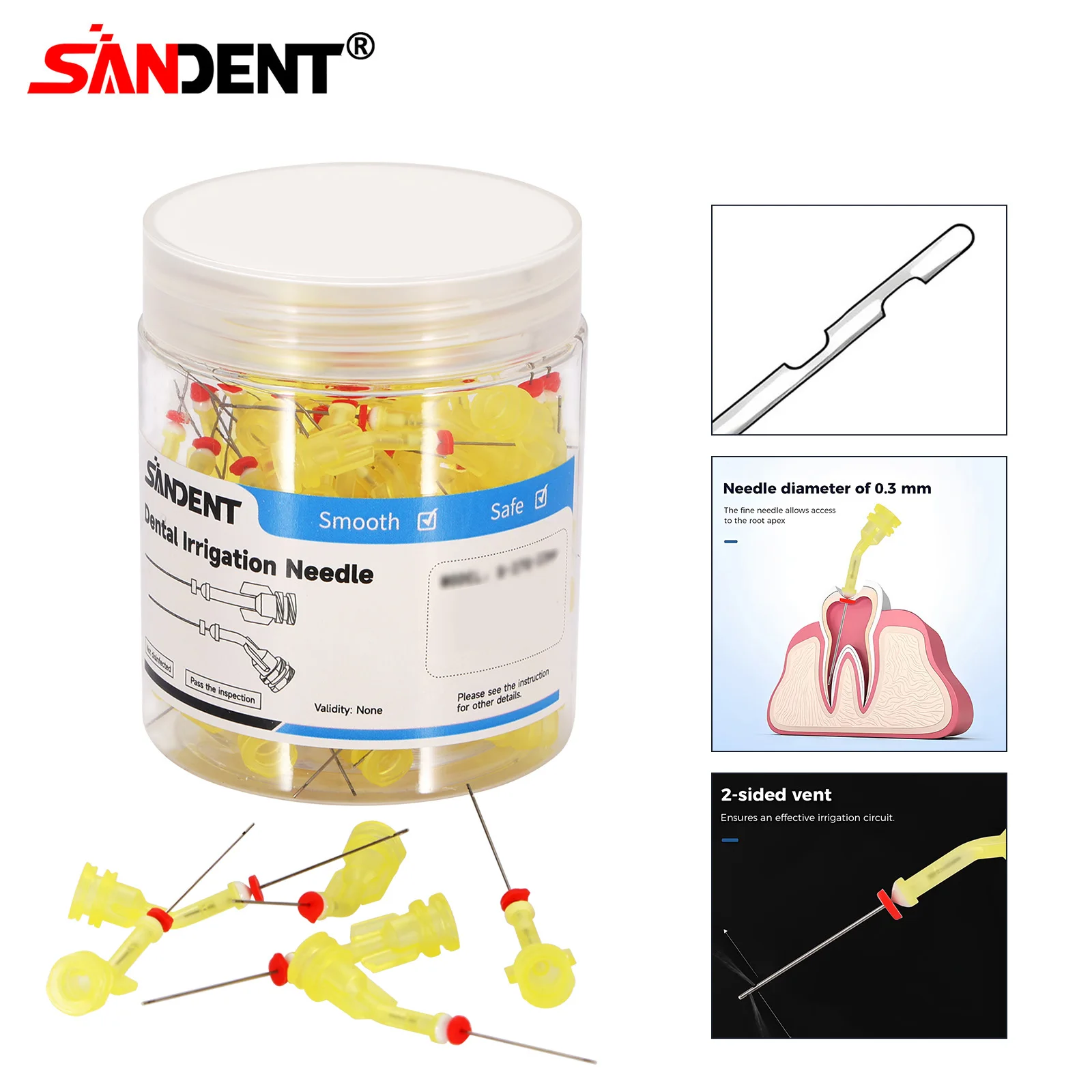 

Dental Irrigation Endo Needle Curved Tip Double Side For Root Canal Cleaning Syringe Anterior&Posterior Teeth Dentist Materials