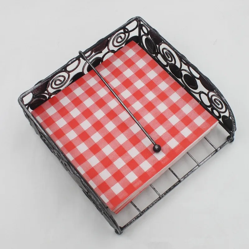 20Pcs/Pack 33x33cm Disposable Plaid Printed Table Dinner Tissue Napkins Paper Tableware For Event Party Decoration