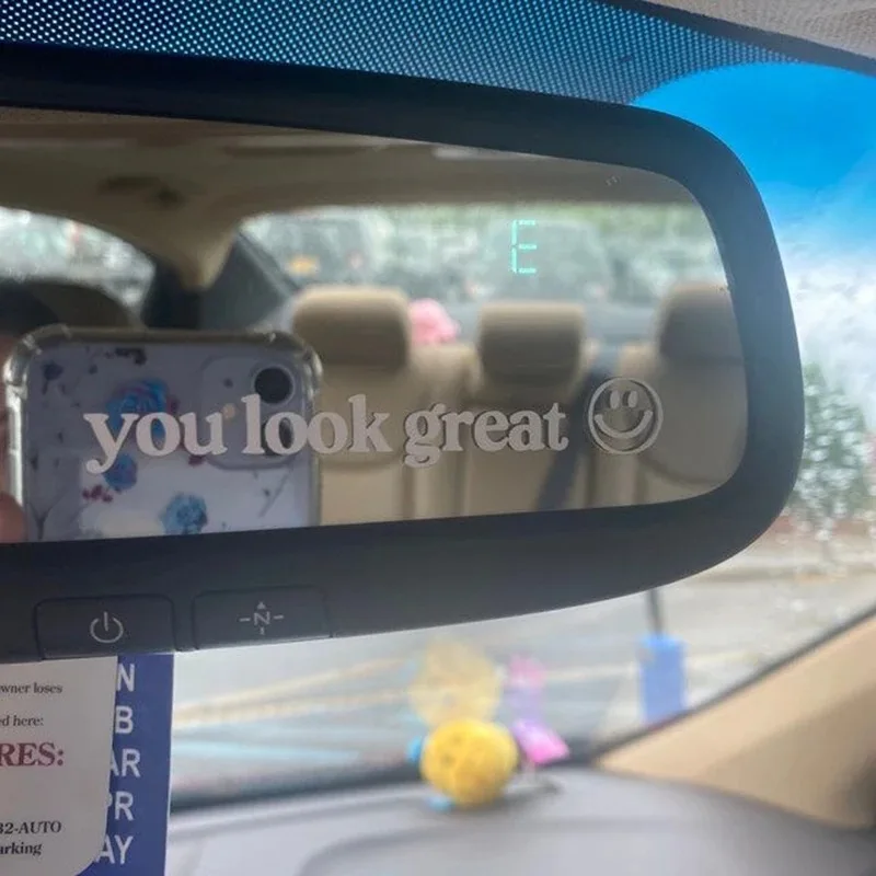 Car Sticker You Look Great Lovely Cool Car Door Body Waterproof Driving Safety Accessories Car MirrorCar Mirror Decals - Image 2