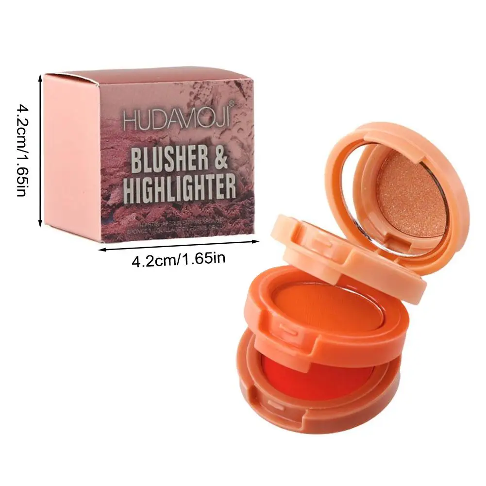 Tavolozza di fard 3in1 Tavolozza di evidenziatori pressati Impermeabile duraturo Viso Rouge Polvere Evidenziatore naturale Shimmer Blush Trucco