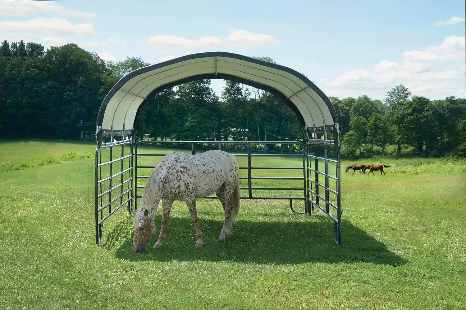 

ShelterLogic 12' x 12' Corral Shelter and Livestock Shade Waterproof and UV Treated Universal Cover for Horses