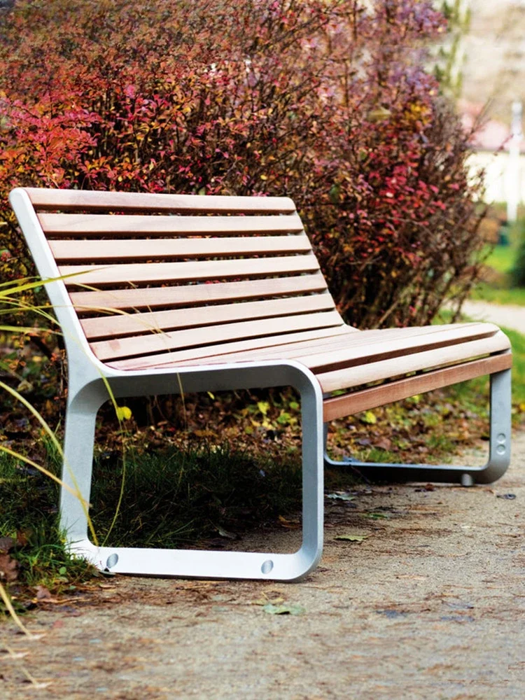 Park chairs, outdoor anti-corrosion wooden backrests, double rest, community square rest, landscape ornaments