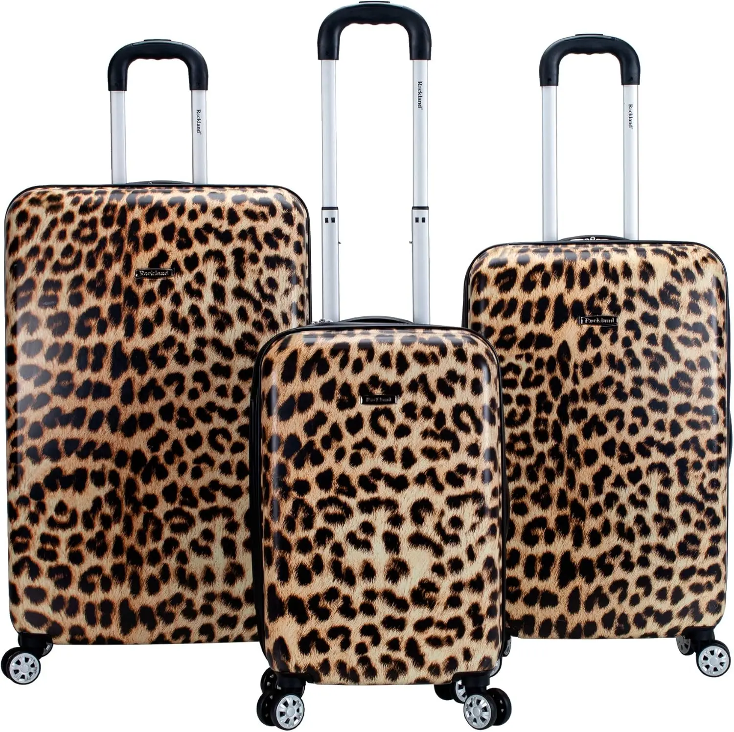 NEW Safari Hardside Spinner Wheel Luggage, Leopard, 3-Piece Set (20/24/28)