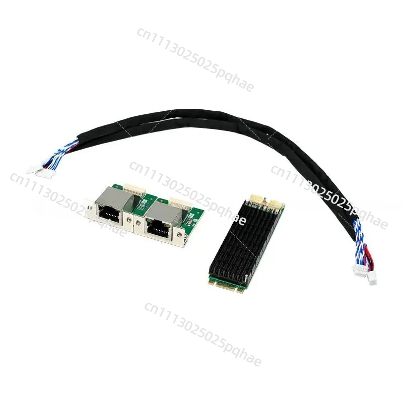 NVME M.2 B+M Key I226-T2 Dual 2.5G RJ45 Copper Port Network Card, Server Industrial Control Ethernet Adapter
