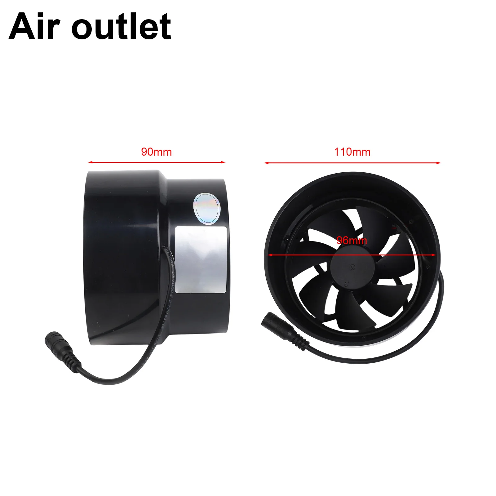 For Bathroom Kitchen Chicken Coops Pet Houses Warehouses Powerful Duct Fan 12V Ventilation Exhaust Fan 100mm-110mm