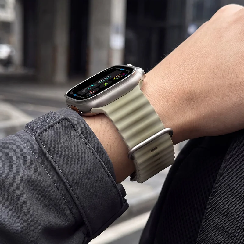Correa translúcida Ocean para Apple Watch Ultra 4, 3 correas de 49 mm, 44 mm, 40 mm, 45 mm, 41 mm, 46 mm, pulsera de silicona para iWatch 12, 11, 10, 9, SE, 8, 7.