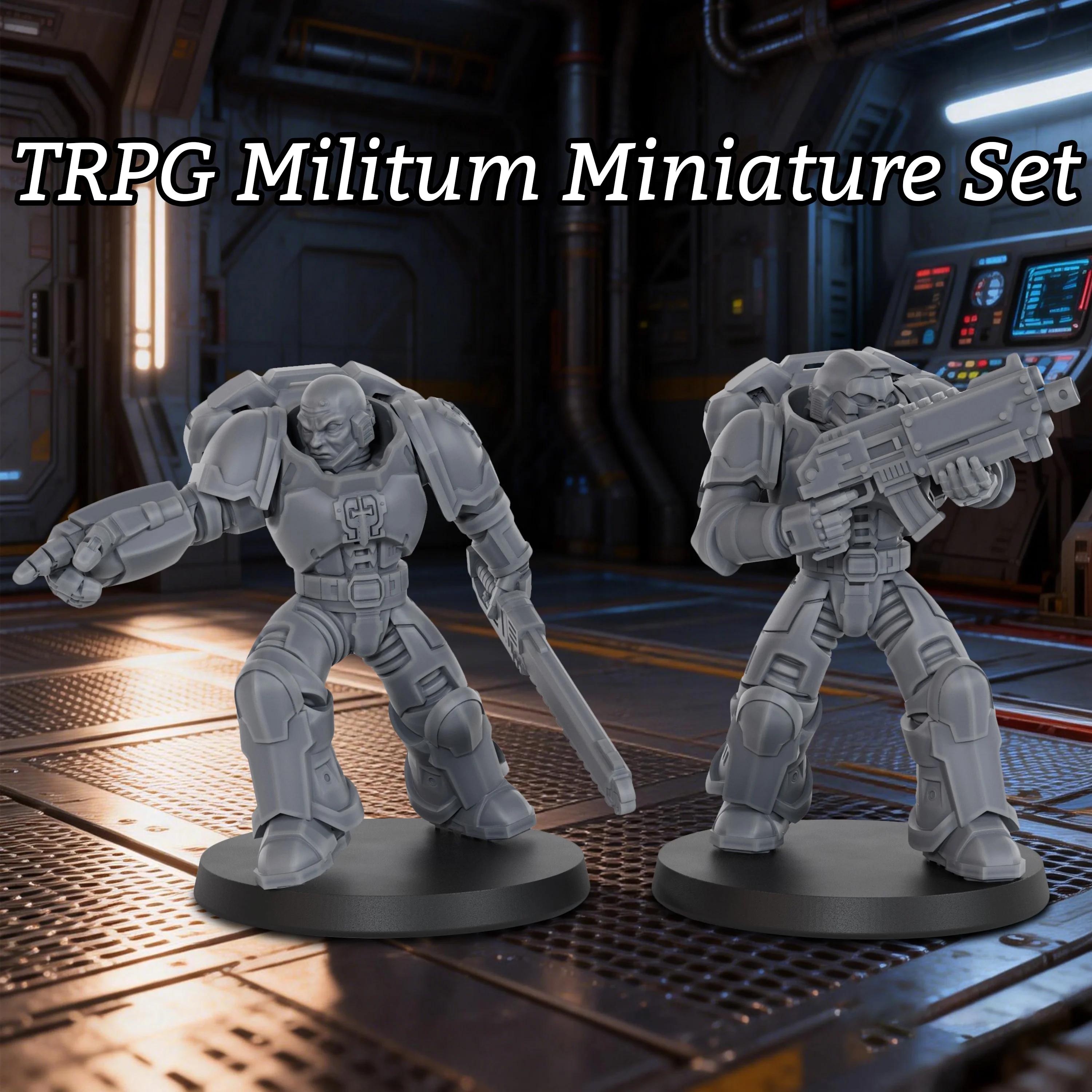 

TRPG Militum Soldier Miniature Set, Sci-Fi Character Accessory, Key Protagonists for Tactical Tabletop Games, Tabletop Display