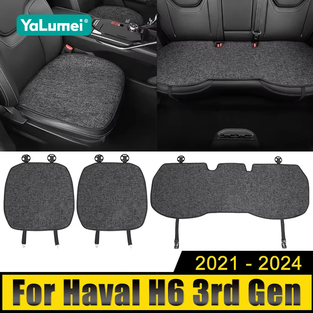 

For Haval H6 3rd Gen GT 2021 2022 2023 2024 H6S HEV PHEV Car Seat Cover Front Rear Cushion Breathable Protector Pad Case Mats