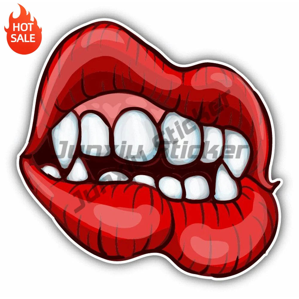 Vampire Lips Halloween Vinyl Car Sticker Self Adhesive Decal For SUV Window And Travel Case Exterior Decoration