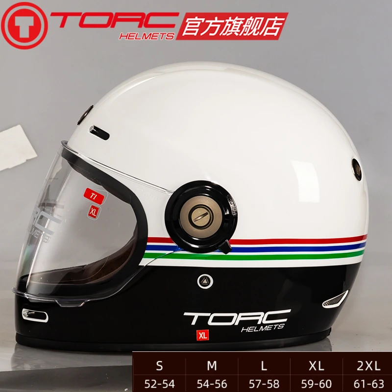 

TORC T1 Motorycle Riding Vintage Helmet Men Motorbike Riding Motocross Full Face Helmets Cool Locomotive Capacete De Moto