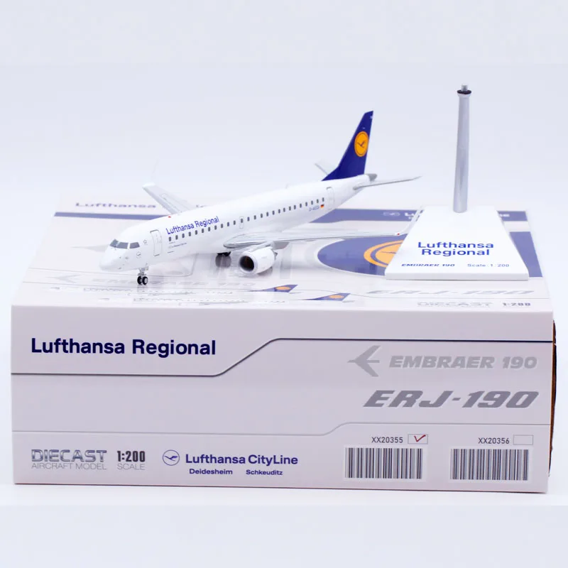 XX20355 Alloy Collectible Plane Gift JC Wings 1:200 Lufthansa Regional Embraer ERJ-190LR Diecast Aircraft Jet Model D-AECA