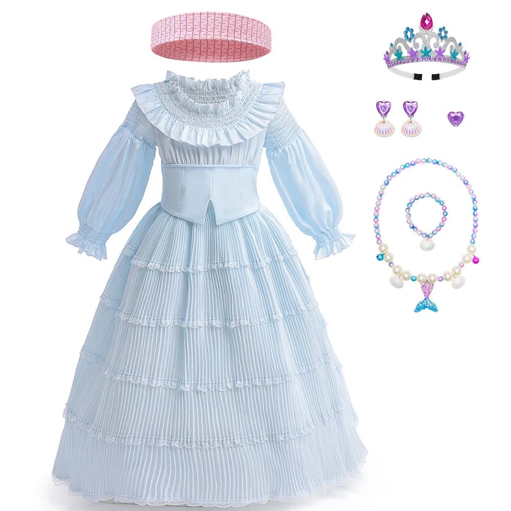 

Little Girl Ariel Carnival Dreamy Mermaid Princess Dress For Girls Children Opera Stage Cosplay Dress Up Birthday Party Dress