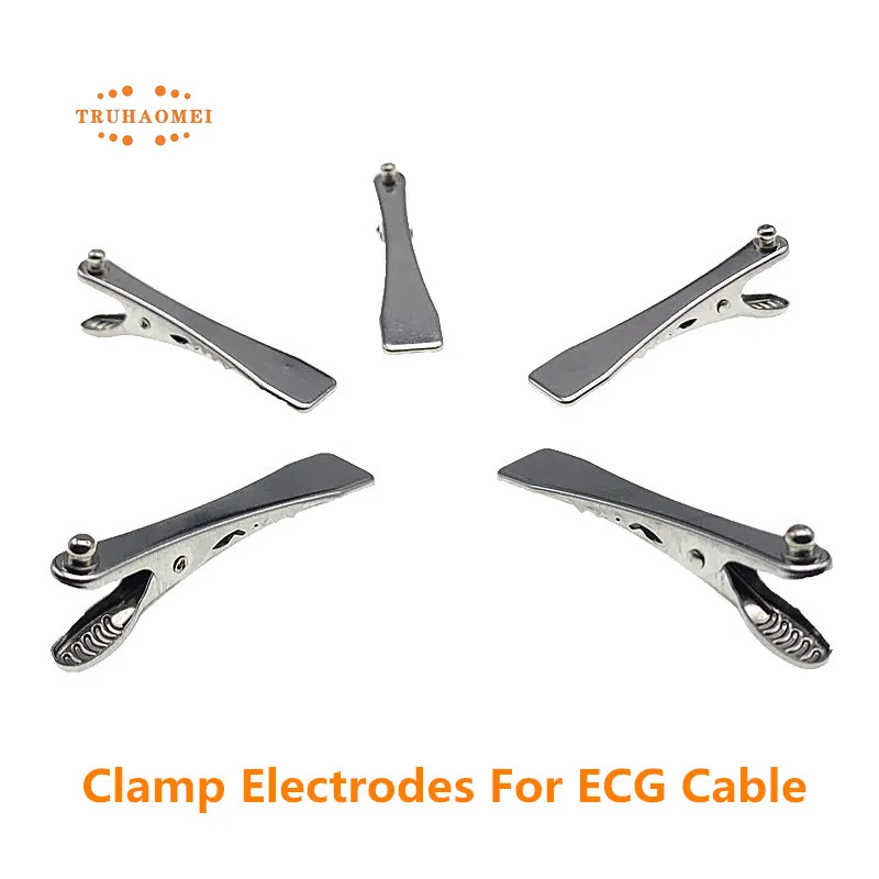 5 PCS Multi-Function Veterinary EKG Adapter Alligator Clip Clamp ECG Electrodes For ECG Cables Snap 4.0 Din 3.0 Banana 4.0