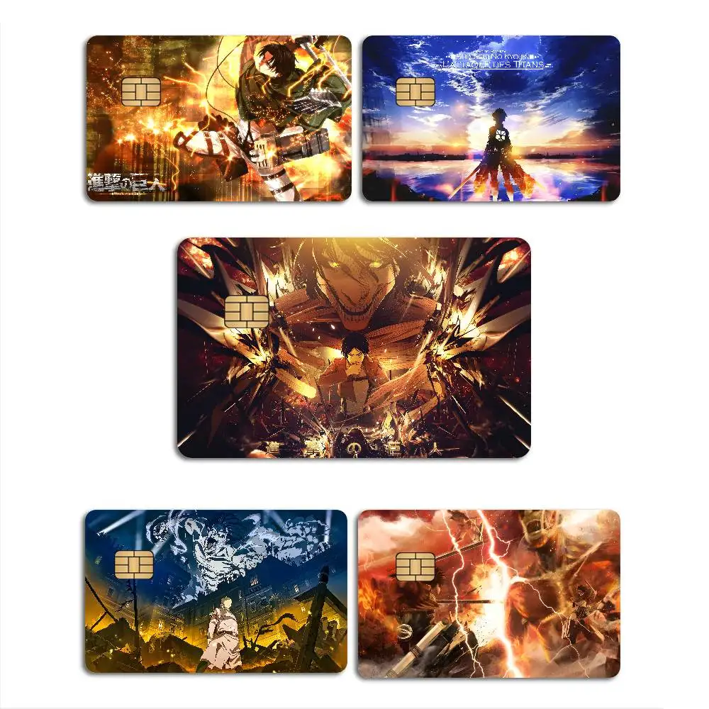 Anime A-Attack on Titan 100% Hot Sale Amine Credit Debit Bank Card Bus Card Film Skin Sticker