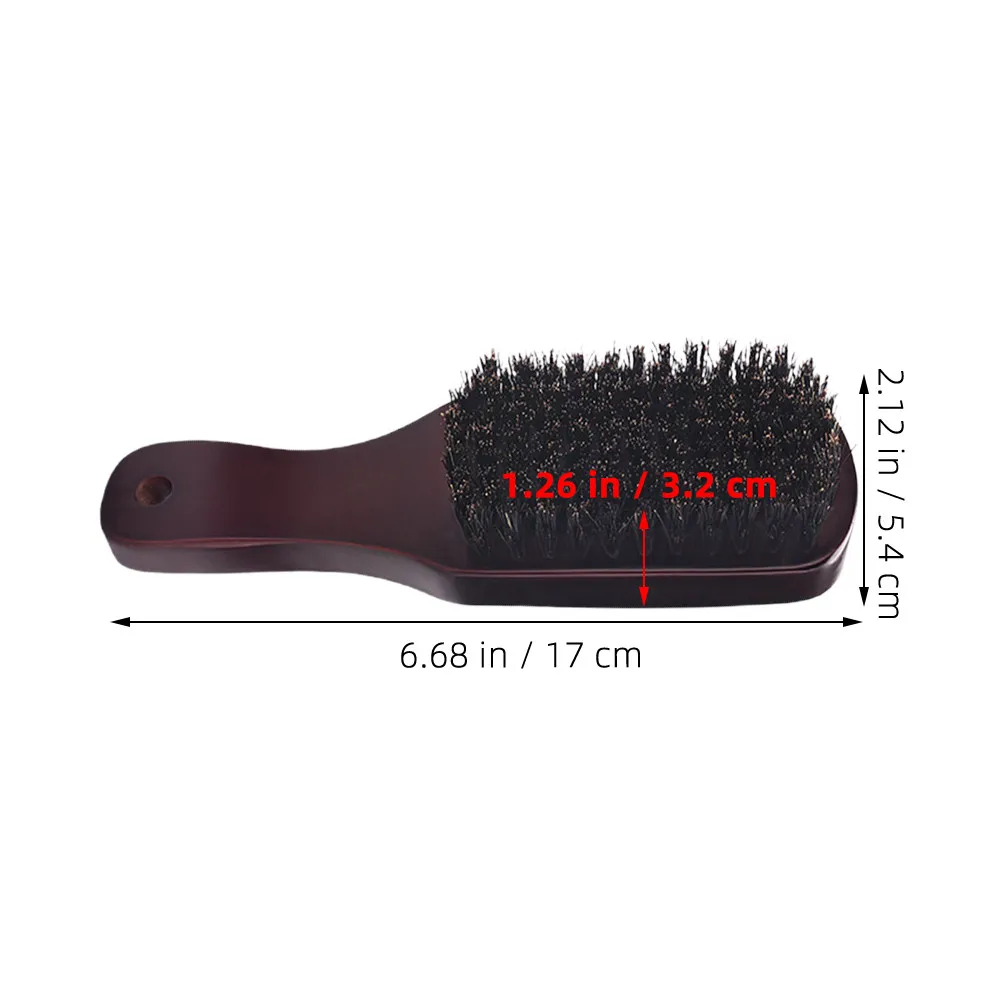 2Pcs Beard Grooming Brush Boar Bristle Vintage Wooden Handle Multifunctional for Mustache Styling Hair Cleaning Neck Duster