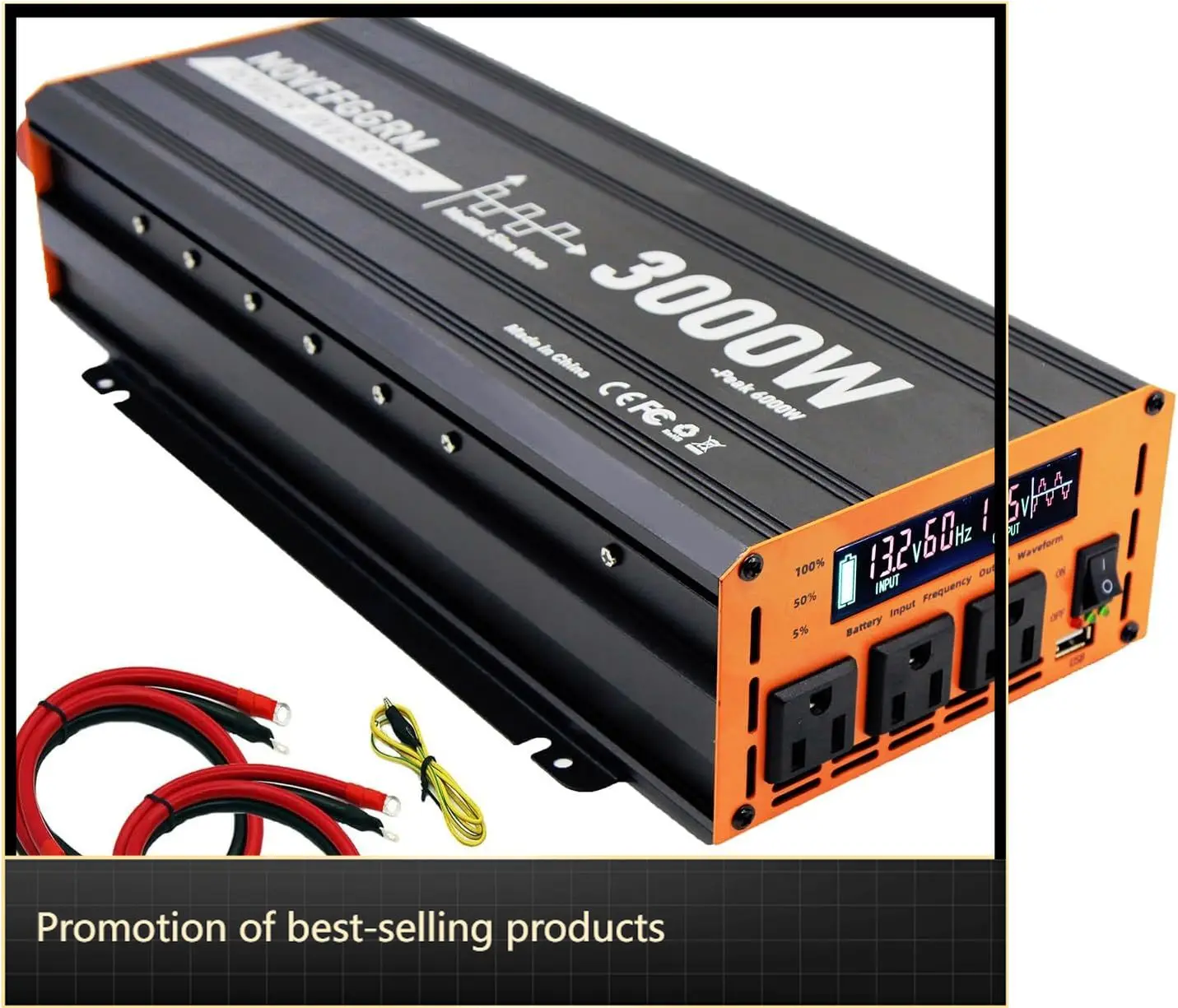 

Power Inverter Converter Car Truck Rv 12V Dc To 110V Ac Led Display Three Ac Outlets Usb Port
