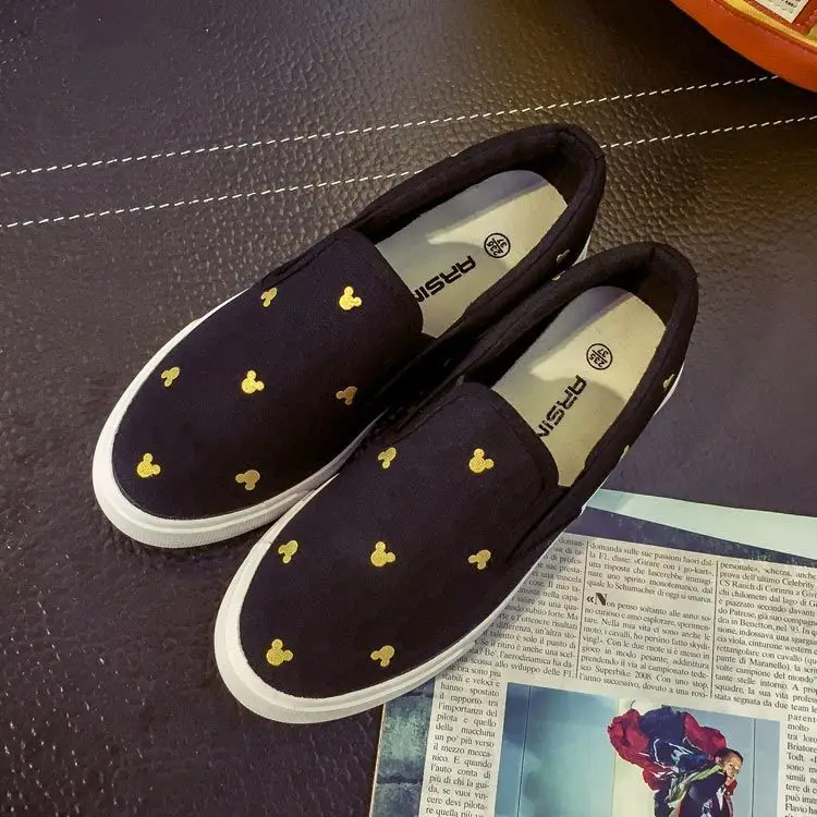 2024 new Breathable Flat women sneakers shoes And Autumn Seasons plus size Canvas Mickey mouse Student Casual shoes