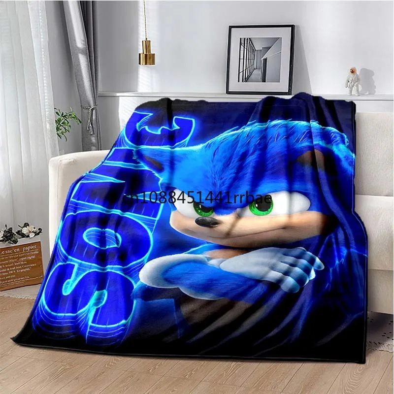 Comics-Sonic Cartoon Blanket Children's Warmblankets Flannel Soft and Comfortable Home TravelBlanket Birthday Gift