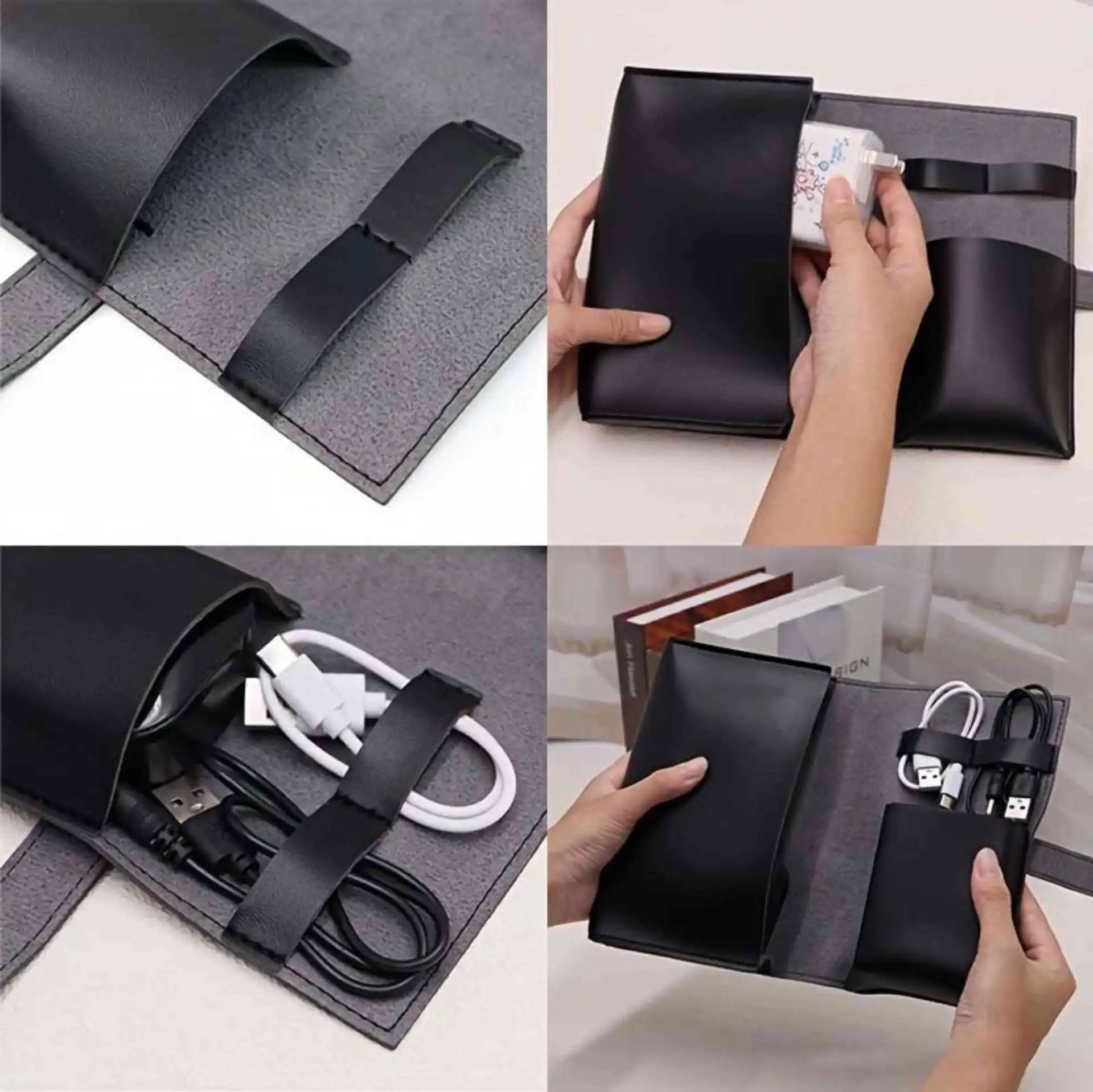 Bolsa Organizadora Portátil de 1 Peça com Múltiplos Compartimentos para Cabos, Carregadores e Mais - Bolsa Organizadora de Viagem Durável