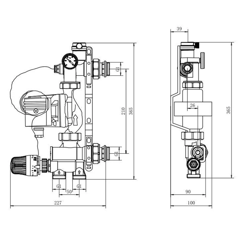 Imagem -06 - Válvula de Mistura de Manifold de Circulação de Água Quente e Fria Controle Termostático Sistema de Aquecimento de Piso Radiante