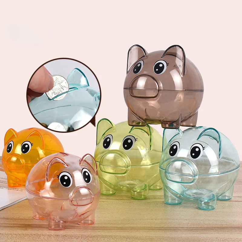 Openable Saving Box Clear Lovely Bank Coin Money Cash Kid Plastic Saving Box Gift