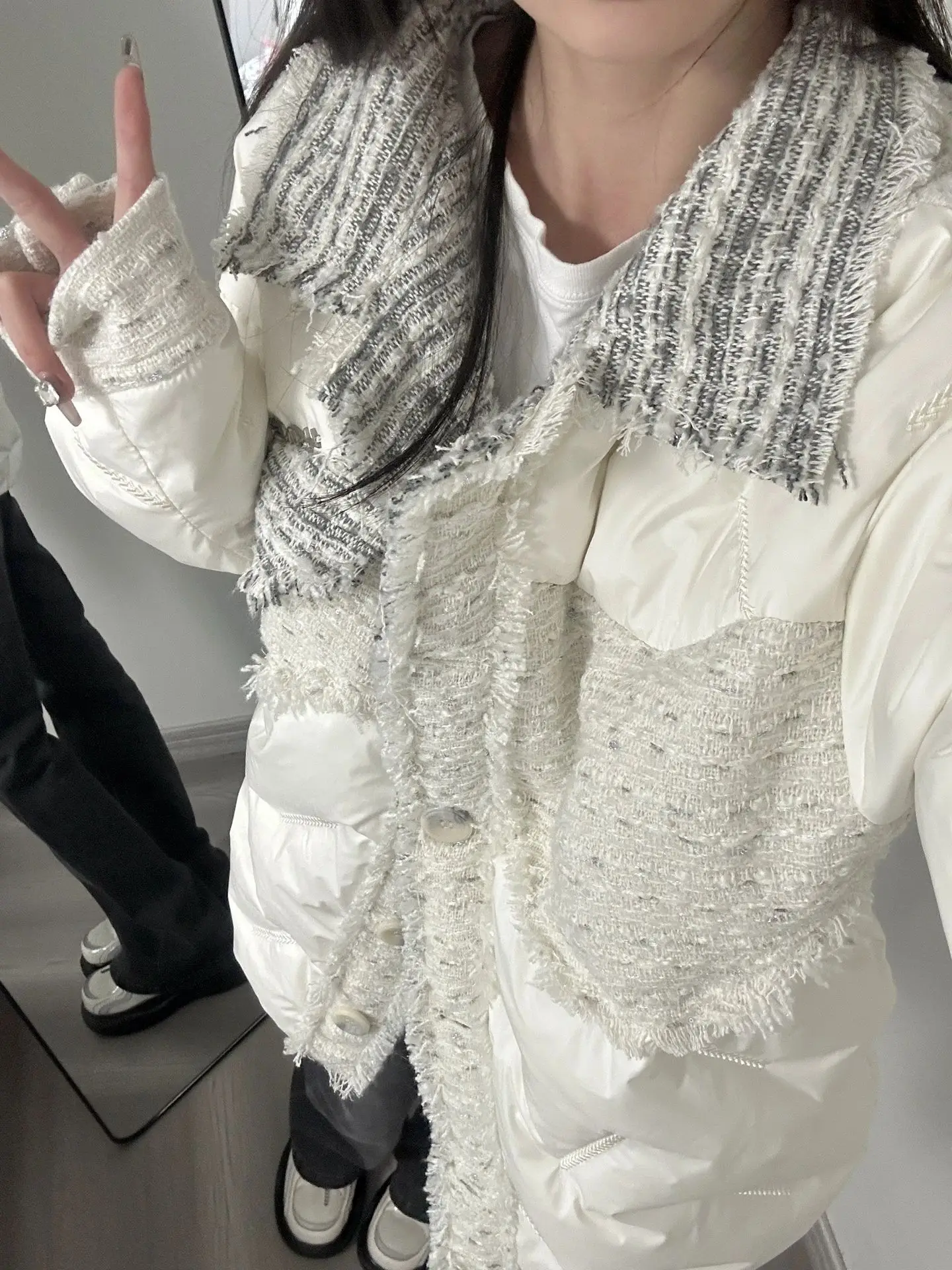 بنطلون جينز أمريكي عالي الخصر للتخسيس للنساء للخريف والشتاء طويل فضفاض بطول الأرض أزرق عميق مضاد للتجاعيد... #5